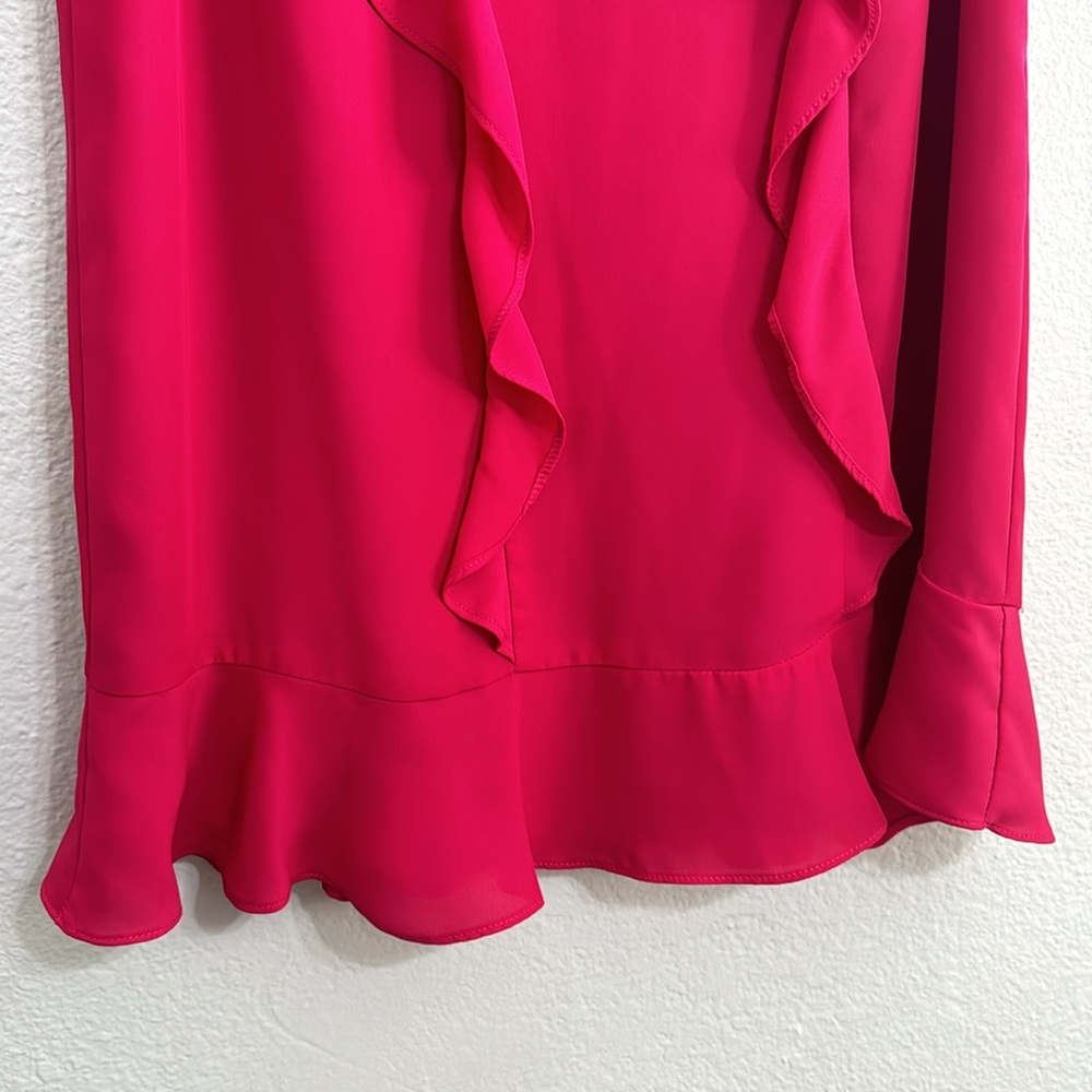 Amanda Uprichard Rutherford Fuchsia Ruffle Mini Dress - Picture 4 of 5